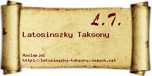 Latosinszky Taksony névjegykártya
